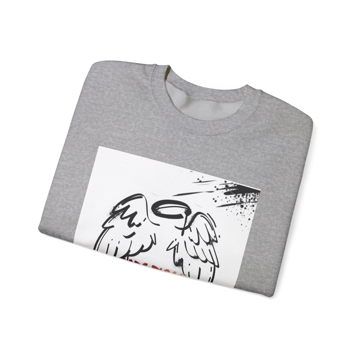 Christian Crewneck Sweatshirt — "My Soul Is In The Hand Of God" Angel Wings Graphic