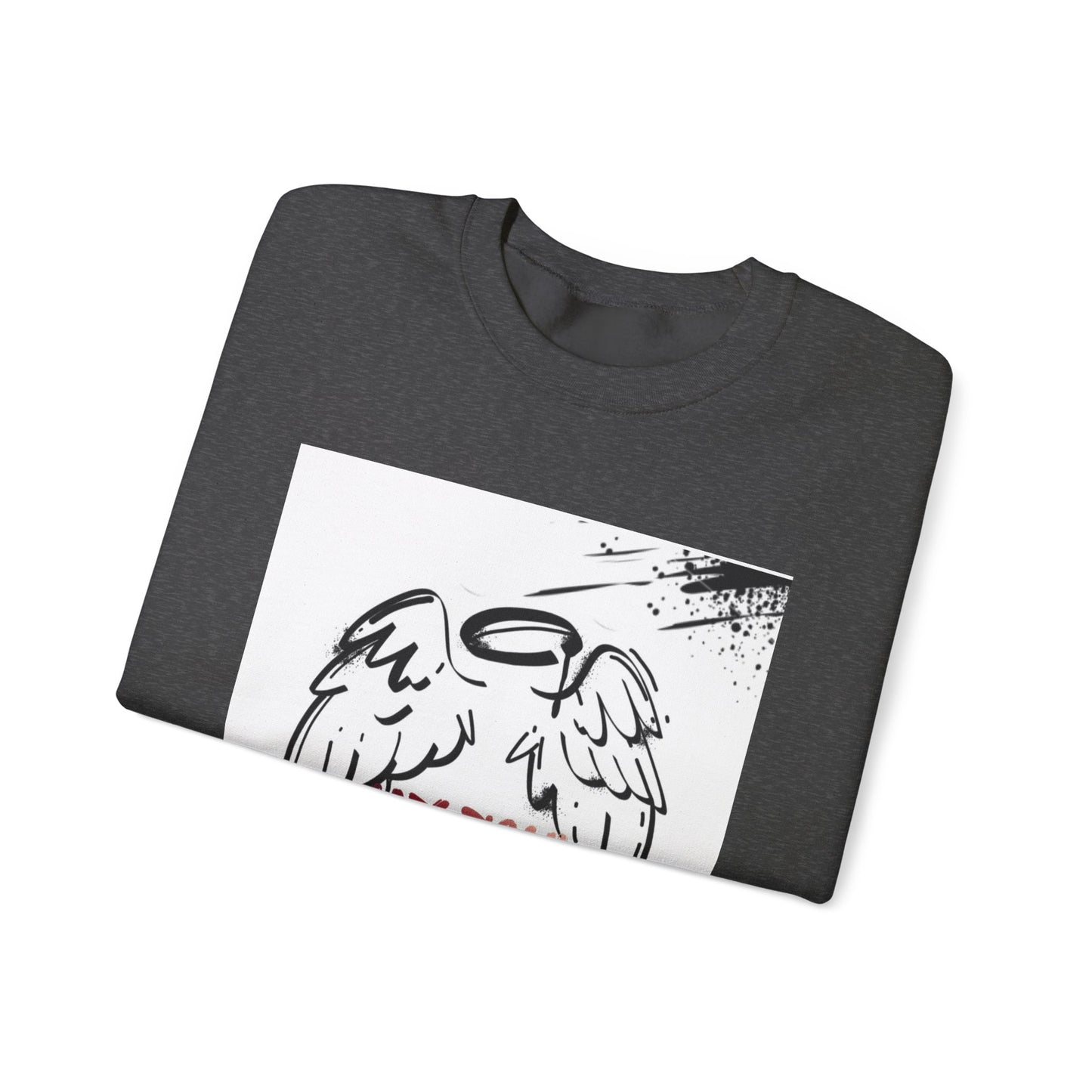 Christian Crewneck Sweatshirt — "My Soul Is In The Hand Of God" Angel Wings Graphic
