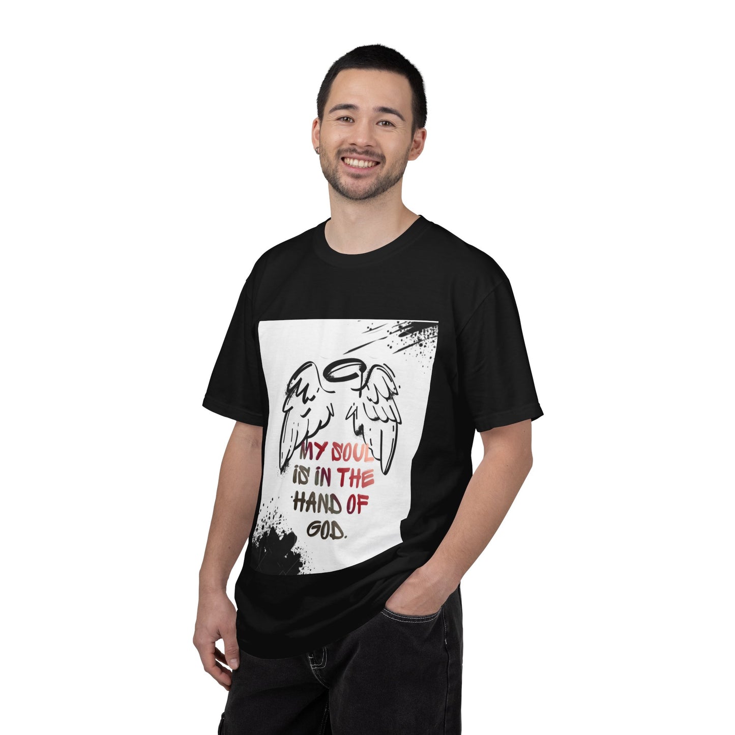 Angel Wings Graphic T‑Shirt — "My Soul Is In The Hand of God" Inspirational Tee