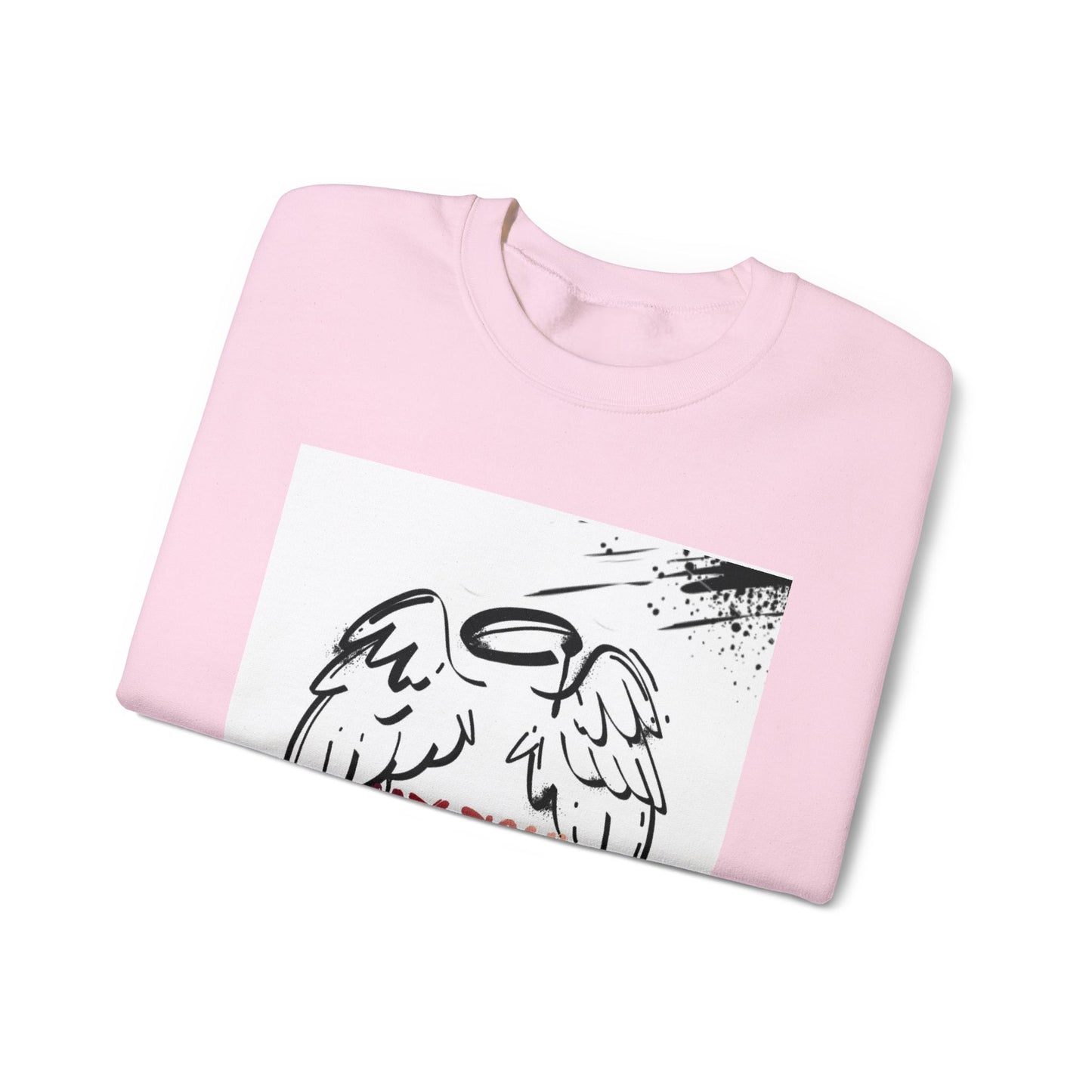 Christian Crewneck Sweatshirt — "My Soul Is In The Hand Of God" Angel Wings Graphic