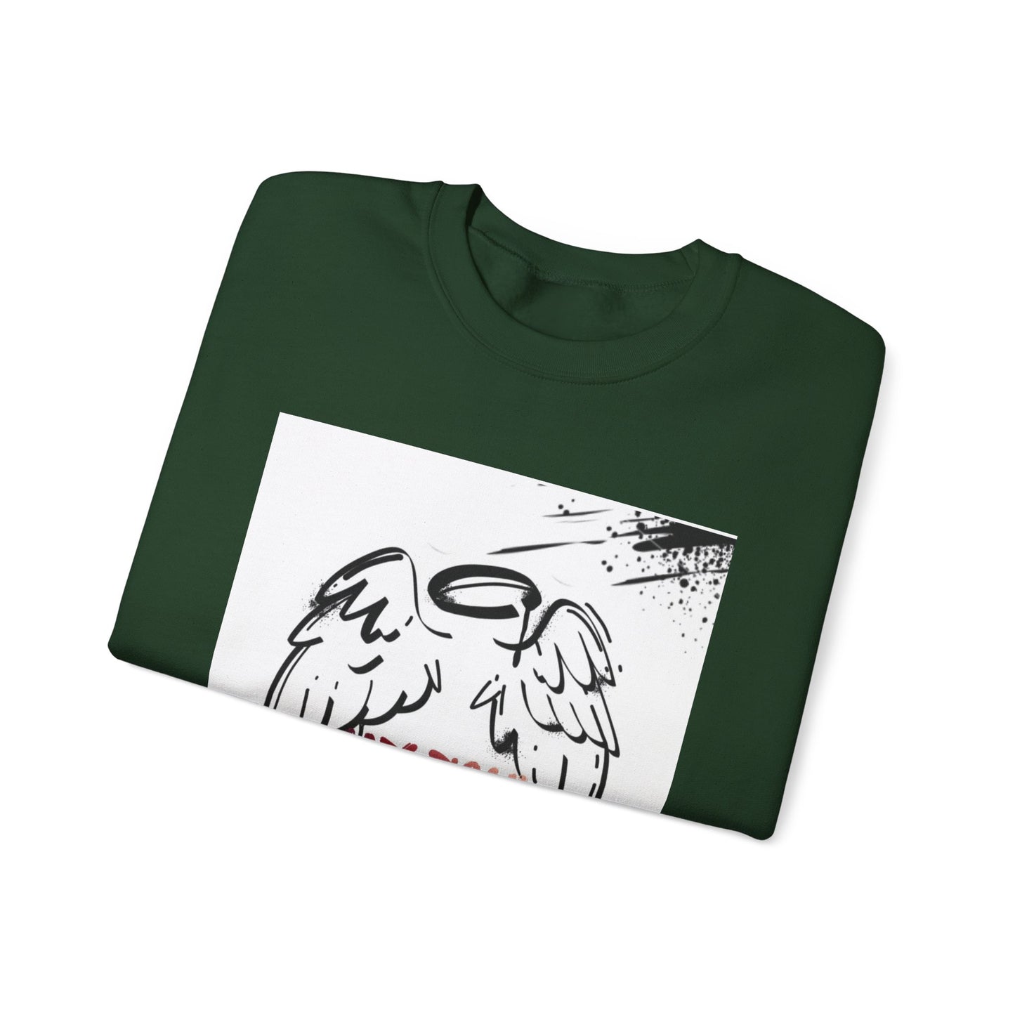 Christian Crewneck Sweatshirt — "My Soul Is In The Hand Of God" Angel Wings Graphic