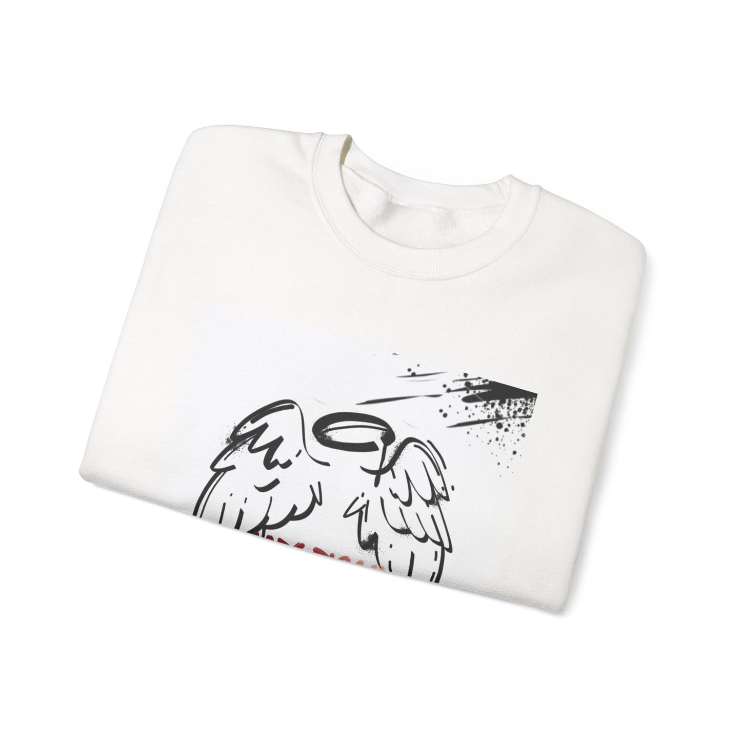Christian Crewneck Sweatshirt — "My Soul Is In The Hand Of God" Angel Wings Graphic