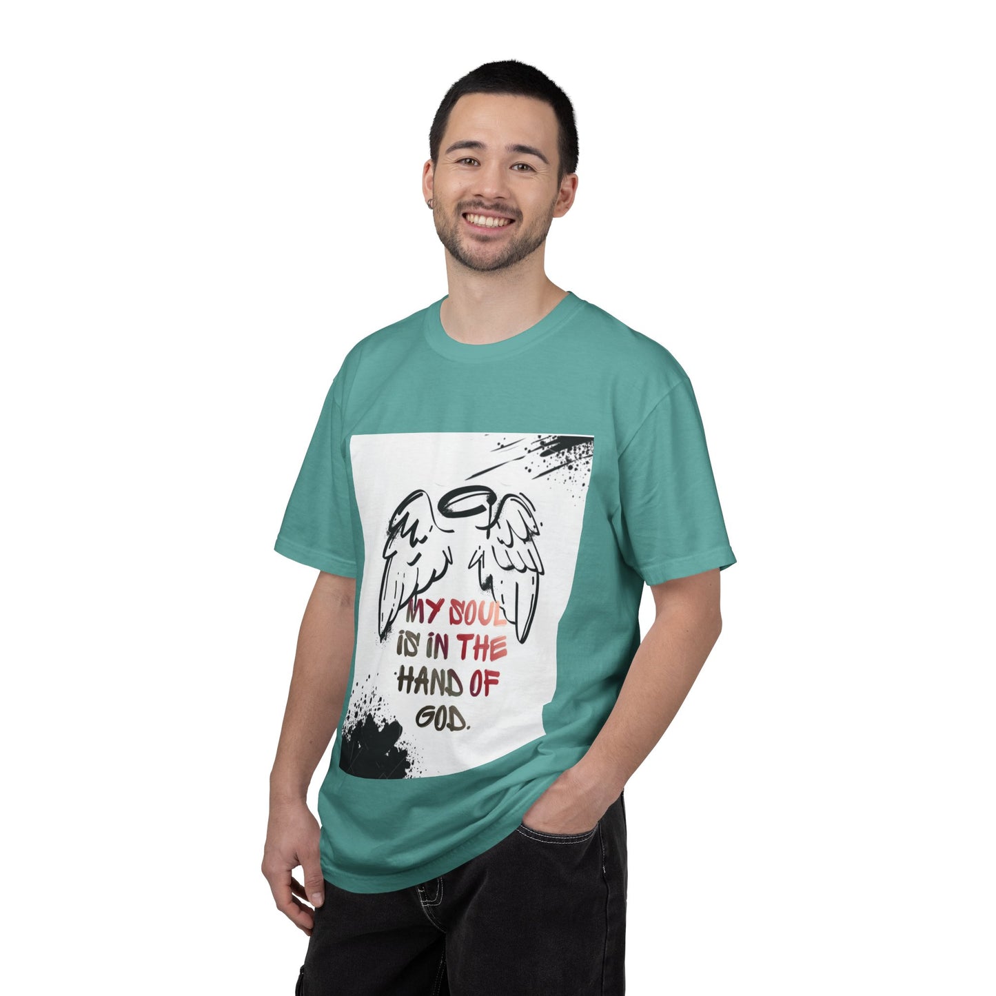 Angel Wings Graphic T‑Shirt — "My Soul Is In The Hand of God" Inspirational Tee