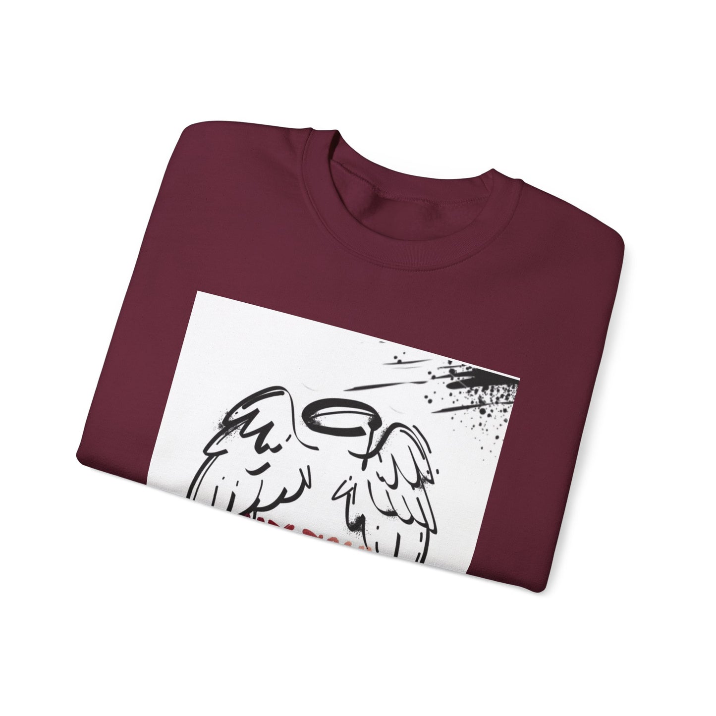 Christian Crewneck Sweatshirt — "My Soul Is In The Hand Of God" Angel Wings Graphic