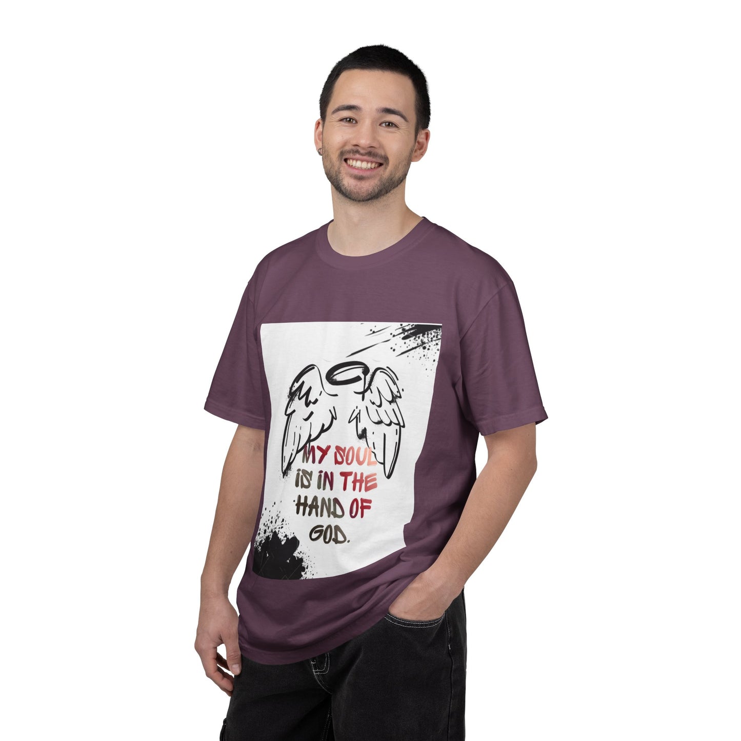 Angel Wings Graphic T‑Shirt — "My Soul Is In The Hand of God" Inspirational Tee
