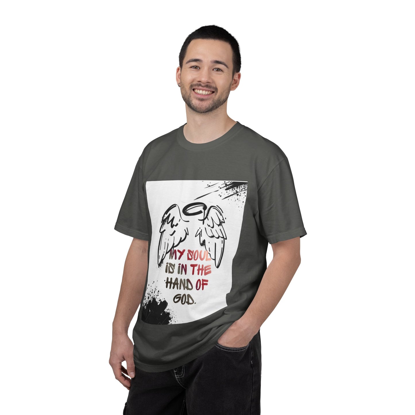 Angel Wings Graphic T‑Shirt — "My Soul Is In The Hand of God" Inspirational Tee