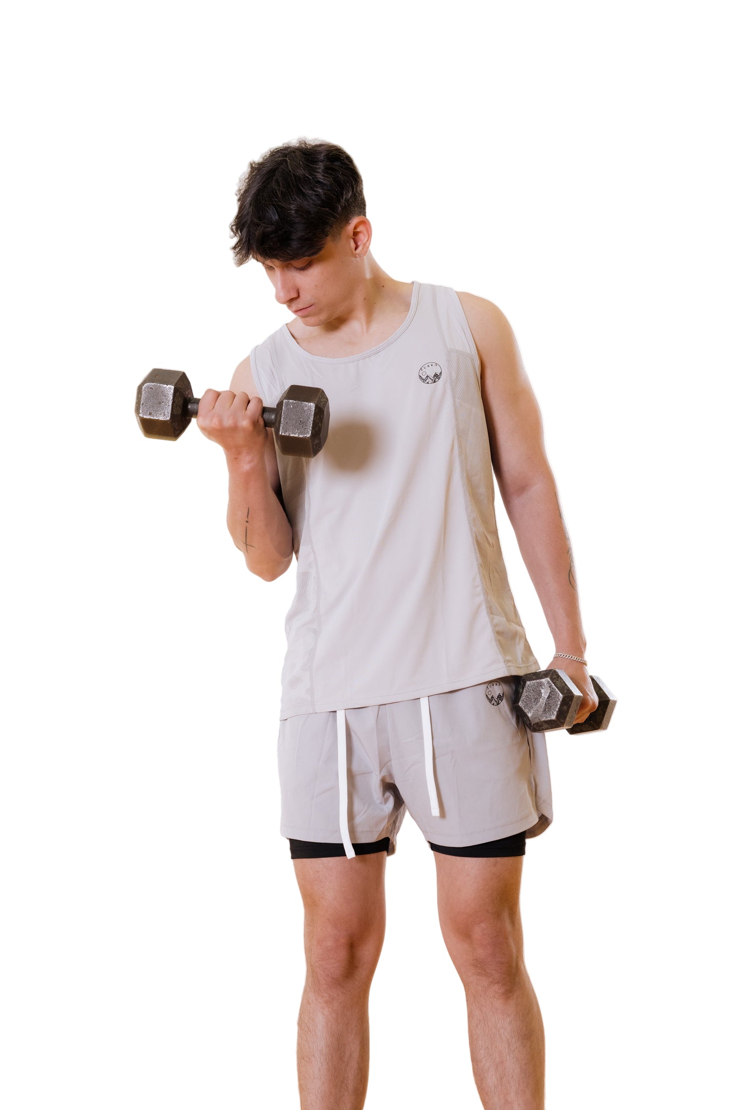 Zurka Men's Athletic Tank Top-Light stone grey